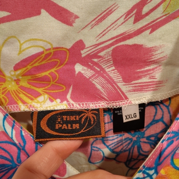 Tiki Palm NWT Colorful Floral Button Down Sleeveless Dress Sz XXL Resortwear - Picture 2 of 6